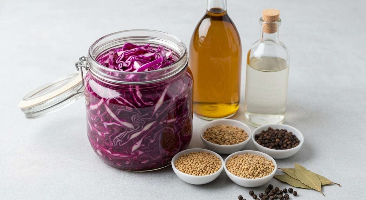 Cette technique pour faire des "pickles" de chou rouge, colorés et — free download